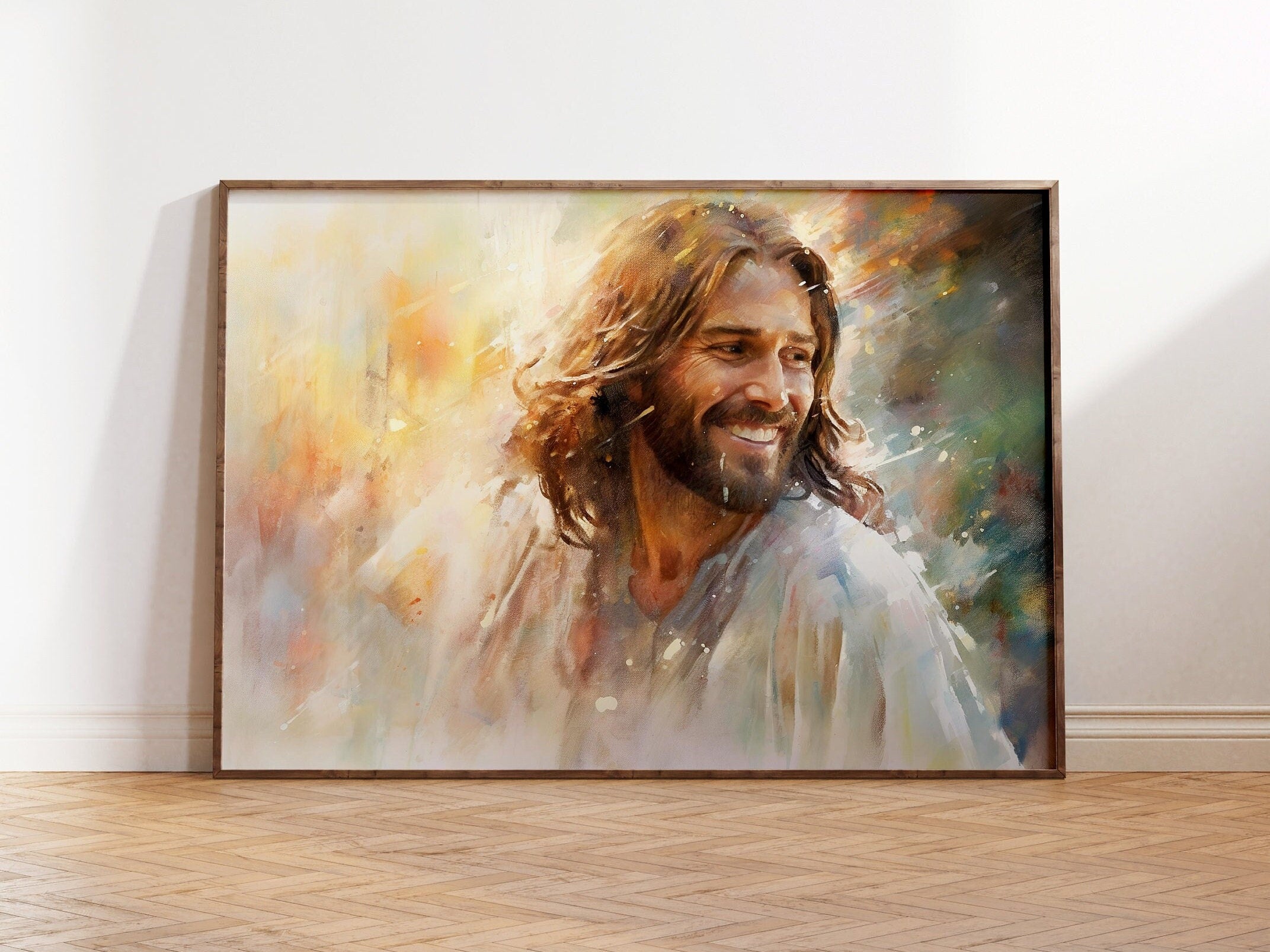 Laughing Christ poster, Christ's Embrace Poster, Jesus Picture, Jesus Poster, Christ's Smile Poster, Jesus Wall Art, Gift
